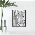 Picture of City Sketch II _GroupedProduct_Rectangle_Portrait_Canvas_Framed_