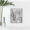 Picture of City Sketch II _GroupedProduct_Rectangle_Portrait_Canvas_Framed_