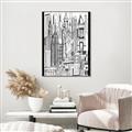 Picture of City Sketch II _GroupedProduct_Rectangle_Portrait_Canvas_Framed_