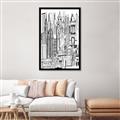 Picture of City Sketch II _GroupedProduct_Rectangle_Portrait_Canvas_Framed_