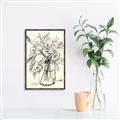 Picture of Drawn Florals II  _GroupedProduct_Rectangle_Portrait_Canvas_Framed_