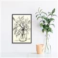 Picture of Drawn Florals II  _GroupedProduct_Rectangle_Portrait_Canvas_Framed_