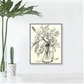 Picture of Drawn Florals II  _GroupedProduct_Rectangle_Portrait_Canvas_Framed_