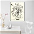 Picture of Drawn Florals II  _GroupedProduct_Rectangle_Portrait_Canvas_Framed_