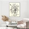 Picture of Drawn Florals II  _GroupedProduct_Rectangle_Portrait_Canvas_Framed_