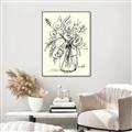 Picture of Drawn Florals II  _GroupedProduct_Rectangle_Portrait_Canvas_Framed_
