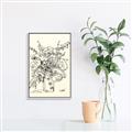 Picture of Drawn Florals III  _GroupedProduct_Rectangle_Portrait_Canvas_Framed_