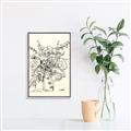 Picture of Drawn Florals III  _GroupedProduct_Rectangle_Portrait_Canvas_Framed_