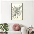 Picture of Drawn Florals III  _GroupedProduct_Rectangle_Portrait_Canvas_Framed_