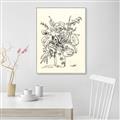 Picture of Drawn Florals III  _GroupedProduct_Rectangle_Portrait_Canvas_Framed_