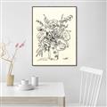 Picture of Drawn Florals III  _GroupedProduct_Rectangle_Portrait_Canvas_Framed_