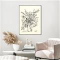 Picture of Drawn Florals III  _GroupedProduct_Rectangle_Portrait_Canvas_Framed_