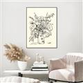 Picture of Drawn Florals III  _GroupedProduct_Rectangle_Portrait_Canvas_Framed_