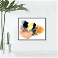 Picture of Watercolor with Orange _GroupedProduct_Rectangle_Landscape_Canvas_Framed_