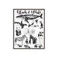 Picture of Black and white Animals _GroupedProduct_Rectangle_Portrait_Canvas_Framed_