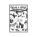 Picture of Black and white Animals _GroupedProduct_Rectangle_Portrait_Canvas_Framed_