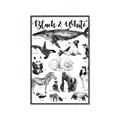 Picture of Black and white Animals _GroupedProduct_Rectangle_Portrait_Canvas_Framed_