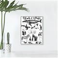 Picture of Black and white Animals _GroupedProduct_Rectangle_Portrait_Canvas_Framed_