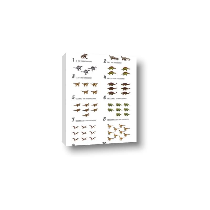 Picture of Dino Number Chart II  _GroupedProduct_Rectangle_Portrait_Canvas_