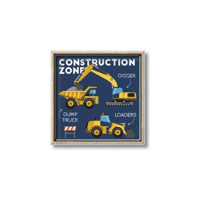 Picture of Construction Zone Trucks  _GroupedProduct_Square_Canvas_Framed_
