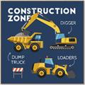 Picture of Construction Zone Trucks  _GroupedProduct_Square_Canvas_Framed_