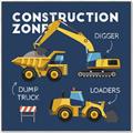 Picture of Construction Zone Trucks  _GroupedProduct_Square_Canvas_Framed_
