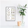 Picture of Dino Number Chart II  _GroupedProduct_Rectangle_Portrait_Canvas_Framed_