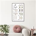 Picture of Dino Number Chart II  _GroupedProduct_Rectangle_Portrait_Canvas_Framed_