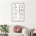 Picture of Dino Number Chart II  _GroupedProduct_Rectangle_Portrait_Canvas_Framed_
