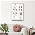 Picture of Dino Number Chart II  _GroupedProduct_Rectangle_Portrait_Canvas_Framed_