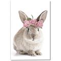 Picture of Floral In Front Bunny _GroupedProduct_Rectangle_Portrait_Canvas_