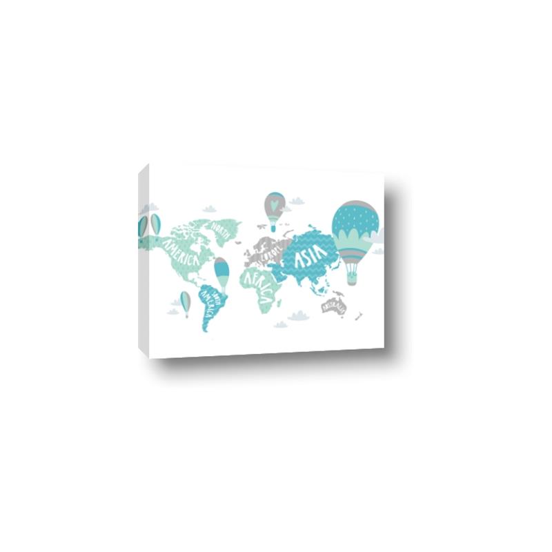 Picture of Hot Air Balloon Map  _GroupedProduct_Rectangle_Landscape_Canvas_