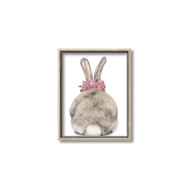 Picture of Behind Bunny with Flowers _GroupedProduct_Rectangle_Portrait_Canvas_Framed_