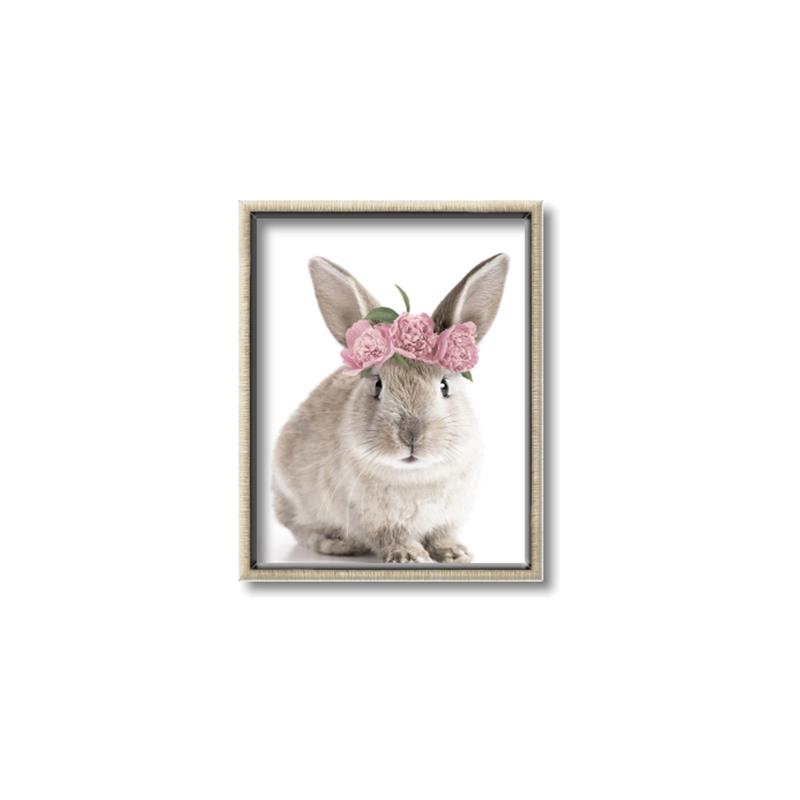 Picture of Floral In Front Bunny _GroupedProduct_Rectangle_Portrait_Canvas_Framed_