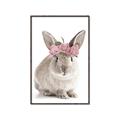 Picture of Floral In Front Bunny _GroupedProduct_Rectangle_Portrait_Canvas_Framed_