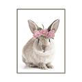 Picture of Floral In Front Bunny _GroupedProduct_Rectangle_Portrait_Canvas_Framed_