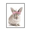 Picture of Floral In Front Bunny _GroupedProduct_Rectangle_Portrait_Canvas_Framed_