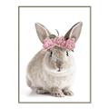 Picture of Floral In Front Bunny _GroupedProduct_Rectangle_Portrait_Canvas_Framed_