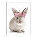 Picture of Floral In Front Bunny _GroupedProduct_Rectangle_Portrait_Canvas_Framed_