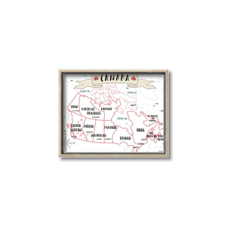 Picture of Canada Map  _GroupedProduct_Rectangle_Landscape_Canvas_Framed_