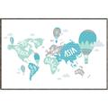 Picture of Hot Air Balloon Map  _GroupedProduct_Rectangle_Landscape_Canvas_Framed_