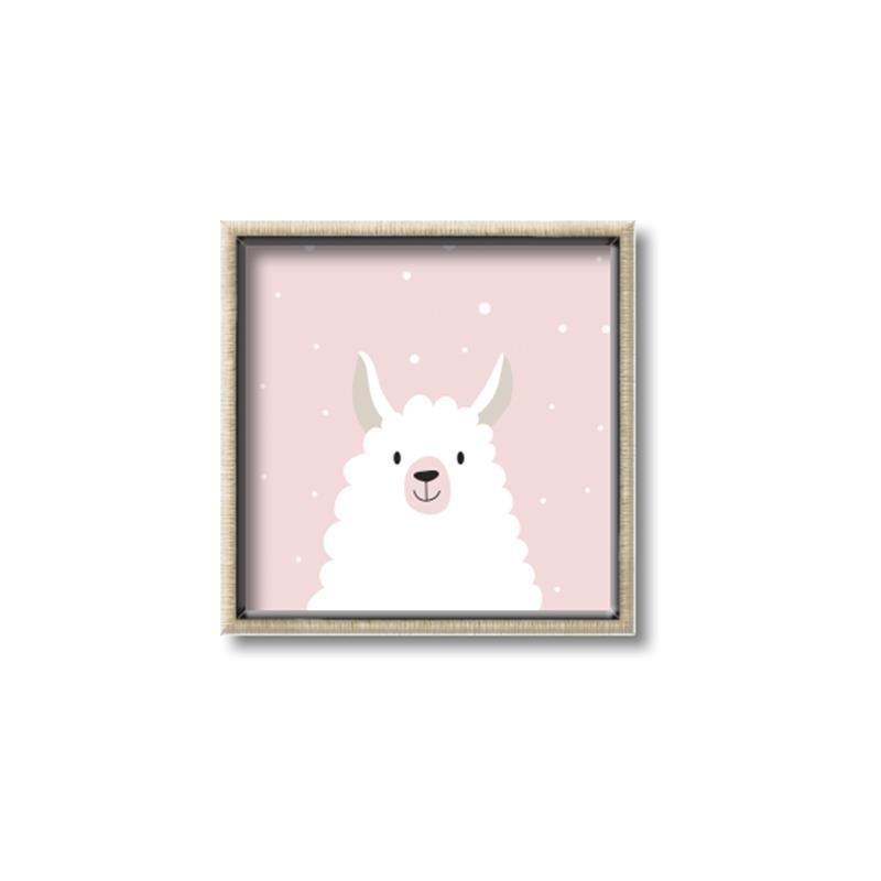 Picture of Pinky Llama  _GroupedProduct_Square_Mini_ _GroupedProduct_Square_Canvas_Framed_
