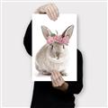 Picture of Floral In Front Bunny _GroupedProduct_Rectangle_Portrait_Canvas_