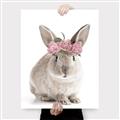 Picture of Floral In Front Bunny _GroupedProduct_Rectangle_Portrait_Canvas_