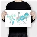 Picture of Hot Air Balloon Map  _GroupedProduct_Rectangle_Landscape_Canvas_