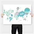 Picture of Hot Air Balloon Map  _GroupedProduct_Rectangle_Landscape_Canvas_