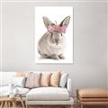 Picture of Floral In Front Bunny _GroupedProduct_Rectangle_Portrait_Canvas_