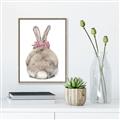 Picture of Behind Bunny with Flowers _GroupedProduct_Rectangle_Portrait_Canvas_Framed_