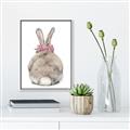Picture of Behind Bunny with Flowers _GroupedProduct_Rectangle_Portrait_Canvas_Framed_