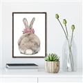 Picture of Behind Bunny with Flowers _GroupedProduct_Rectangle_Portrait_Canvas_Framed_